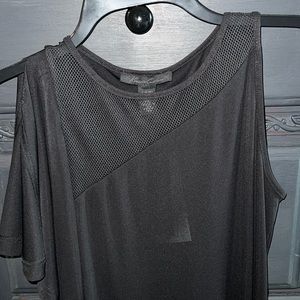 Kenneth cole dress black new small s one sleeve & sleeveless mesh top $130